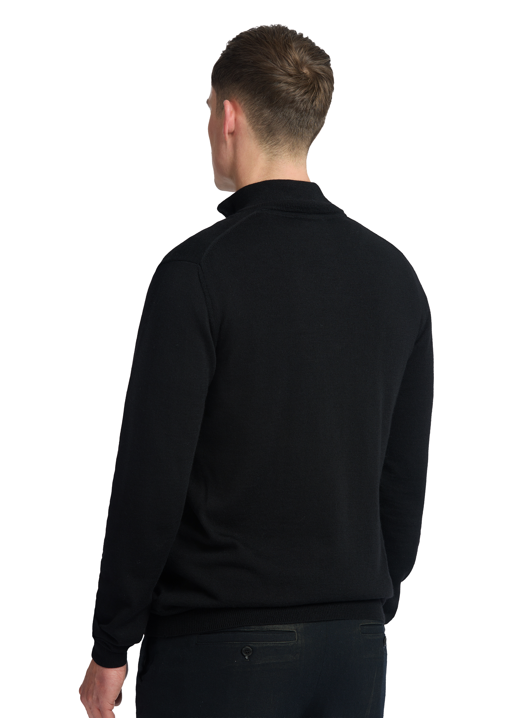 Sandbanks Merino Wool Quarter Zip Jumper - Black
