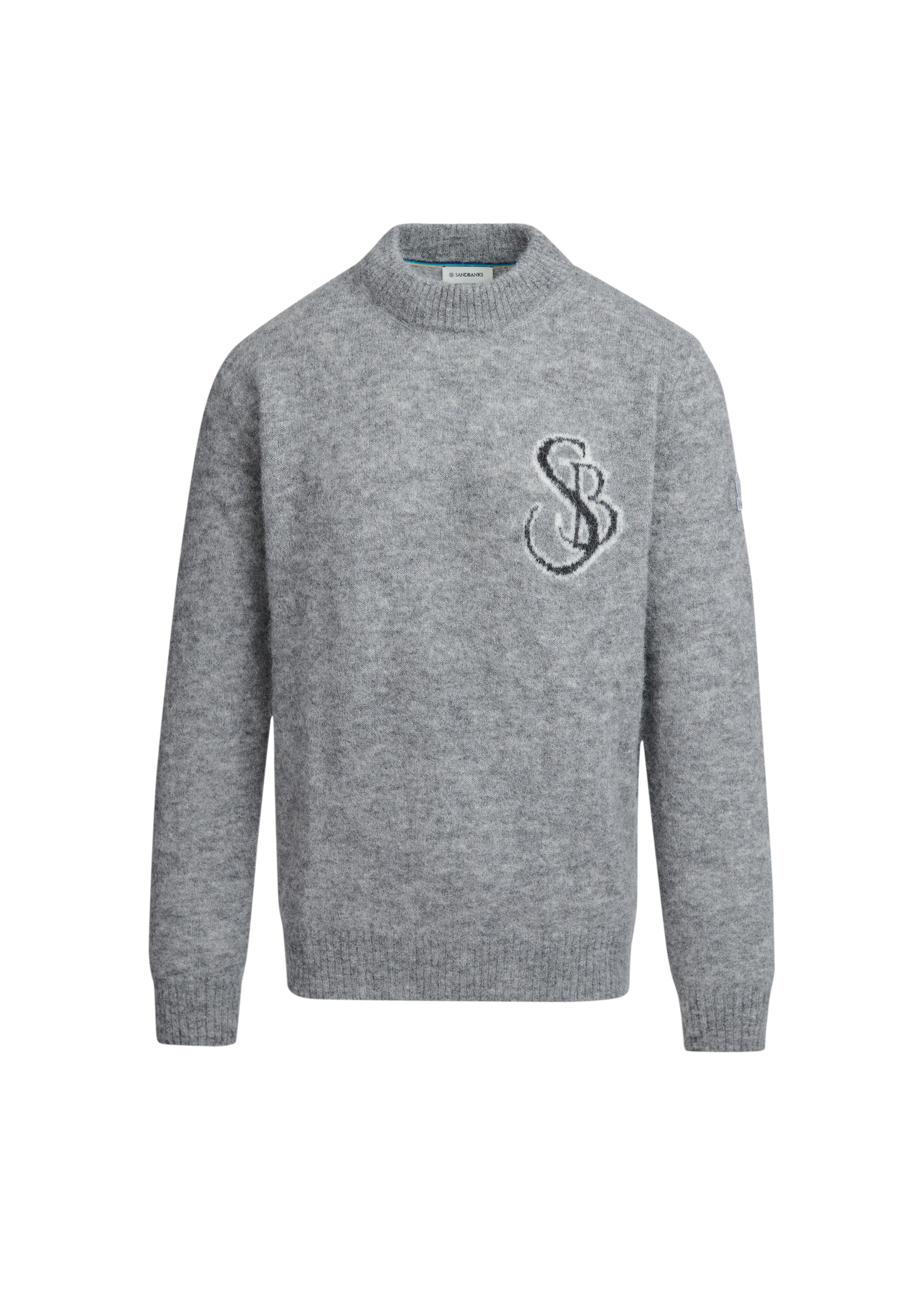 Sandbanks SB Intarsia Alpaca-Blend Jumper - Grey Marl