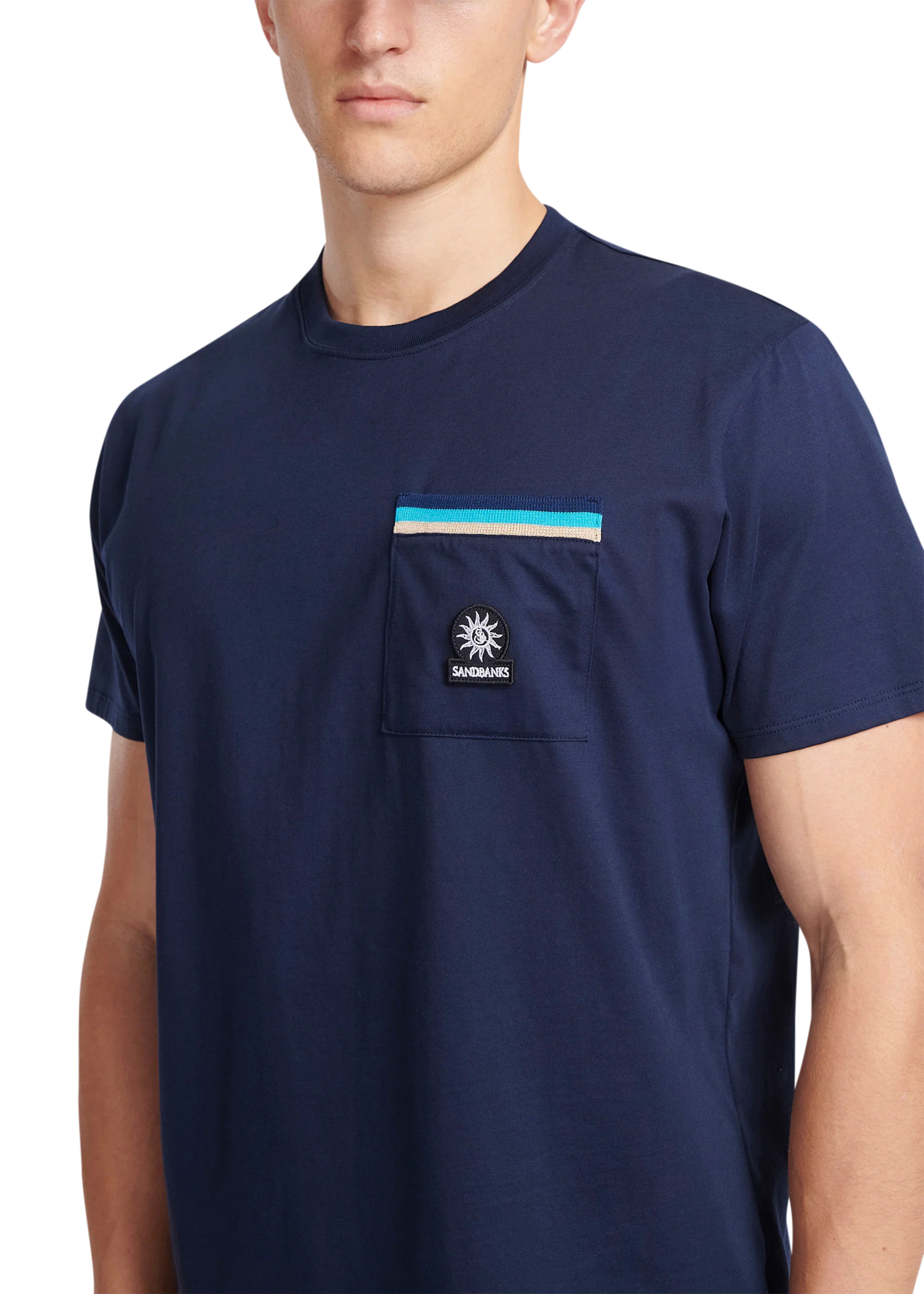 Sandbanks Mercerised Pocket T-Shirt - Navy