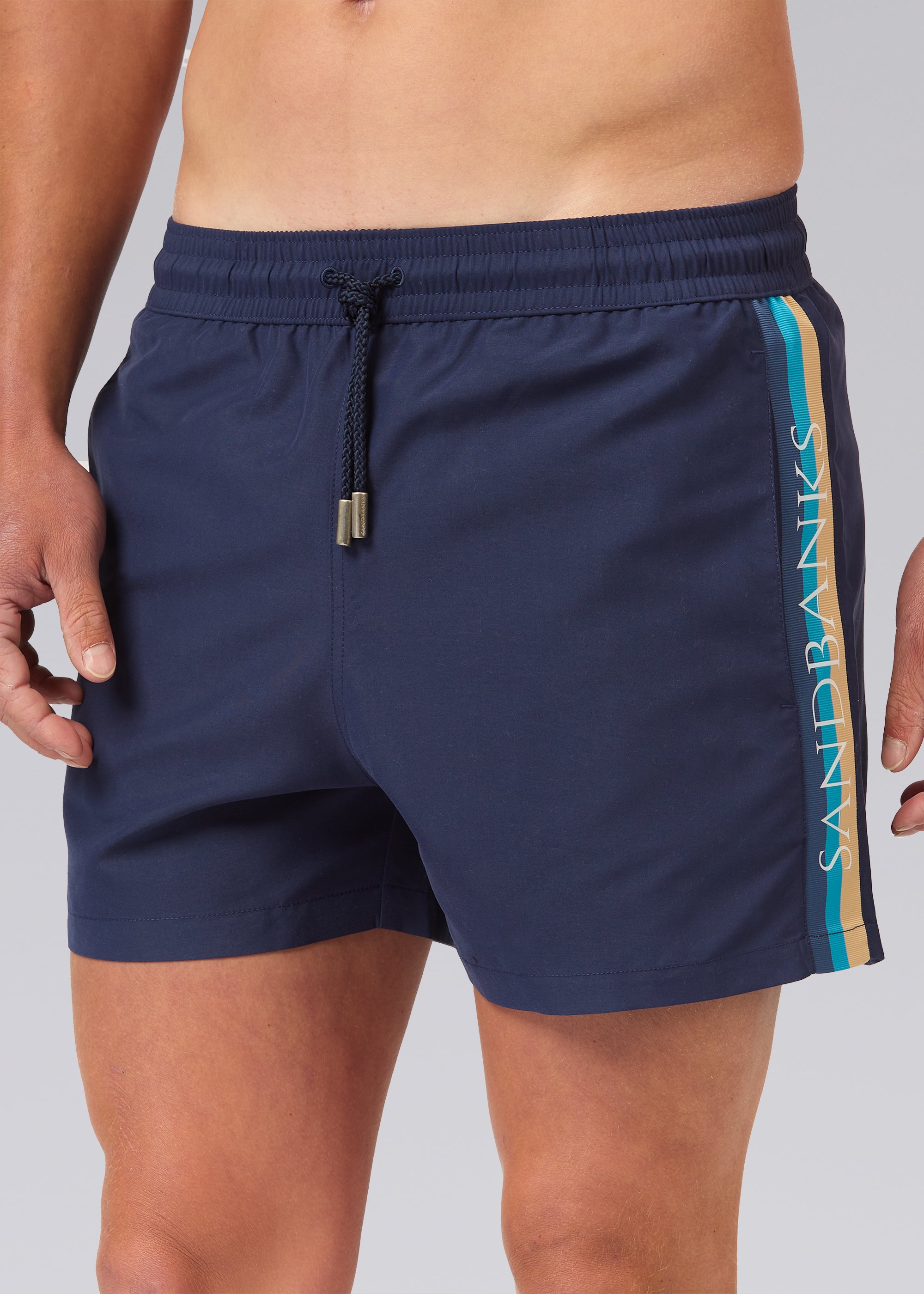 Sandbanks Retro Swim Shorts - Navy - Sandbanks