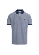 Sandbanks Badge Logo Stripe Polo Shirt - Navy