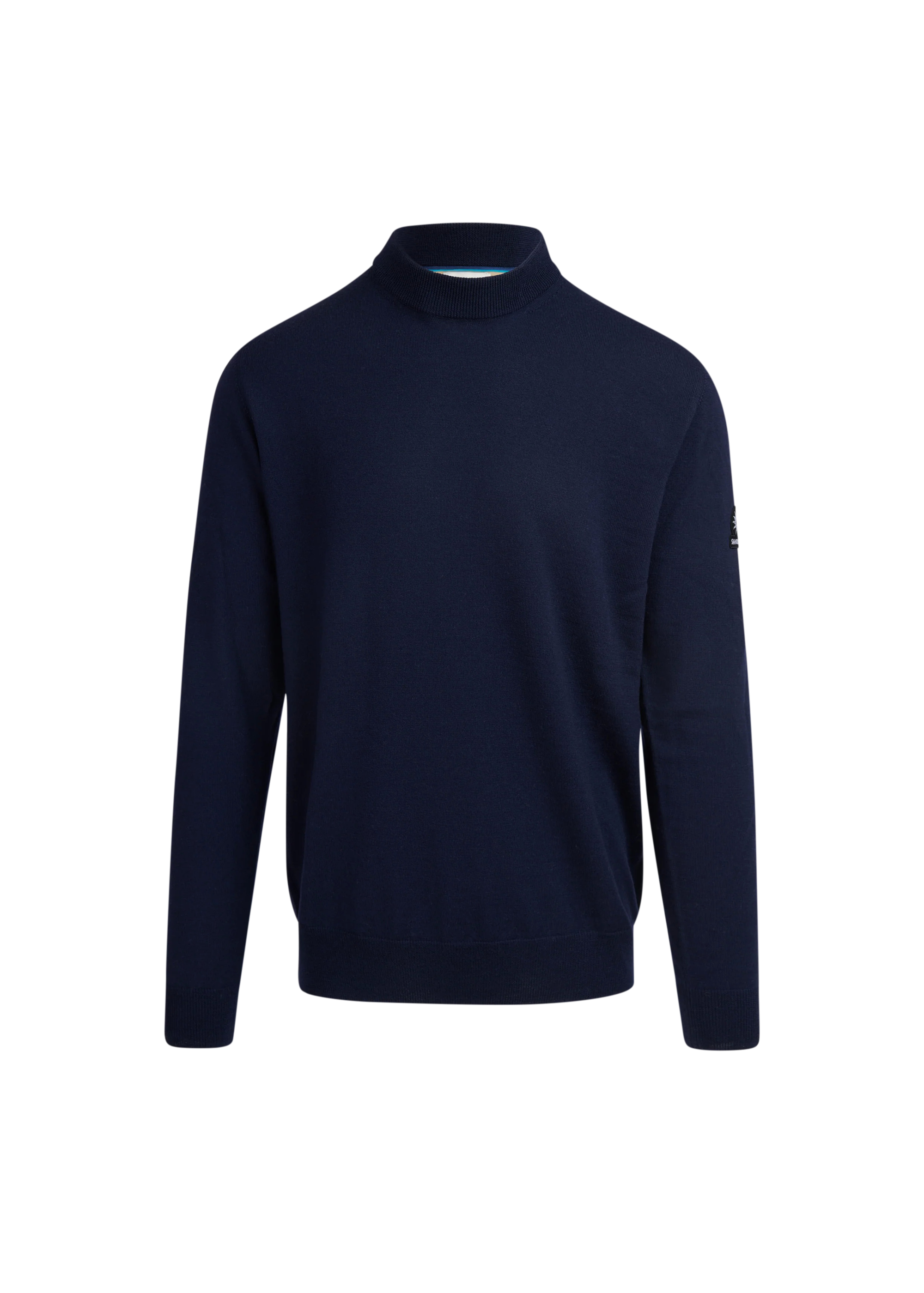 Sandbanks Turtle Neck Merino Wool Jumper in Navy