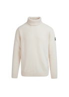 Sandbanks Merino Wool-Cashmere Roll Neck Jumper - Ecru