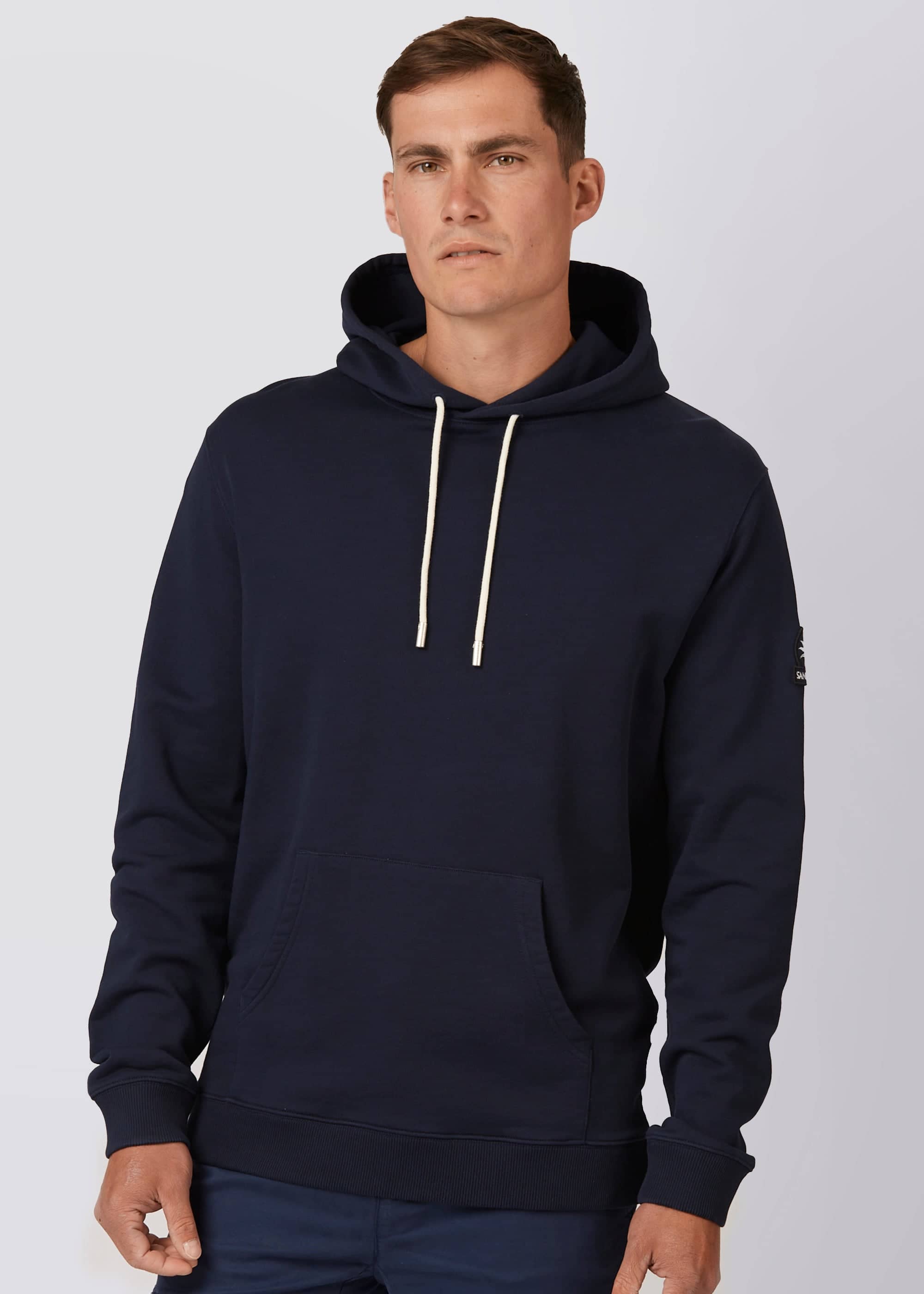 Sandbanks Badge Logo Hoodie - Navy - Sandbanks