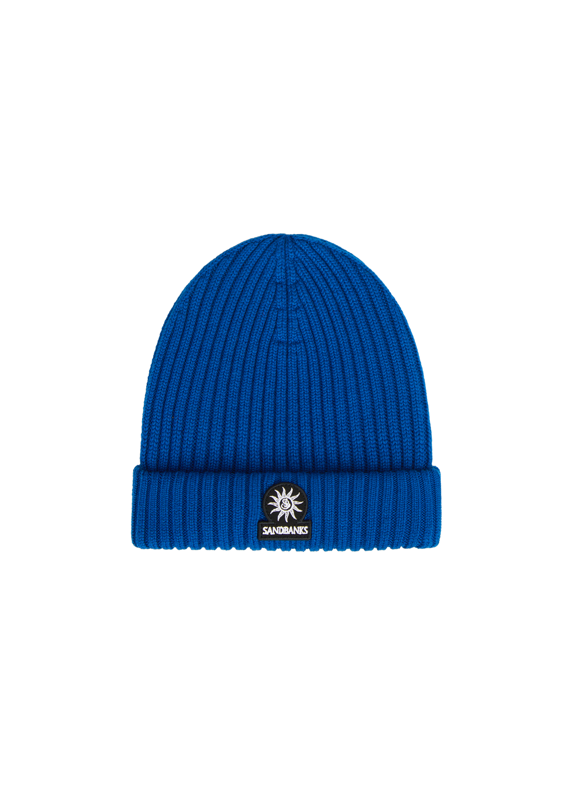 Sandbanks Merino Wool Ribbed Beanie - Cobalt Blue