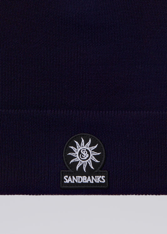 Sandbanks Merino Wool Beanie - Navy