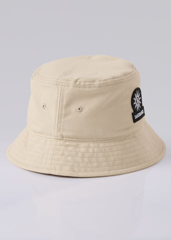 Sandbanks Badge Logo Bucket Hat - Stone