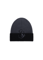 Contrast SB Merino Wool Beanie - Black