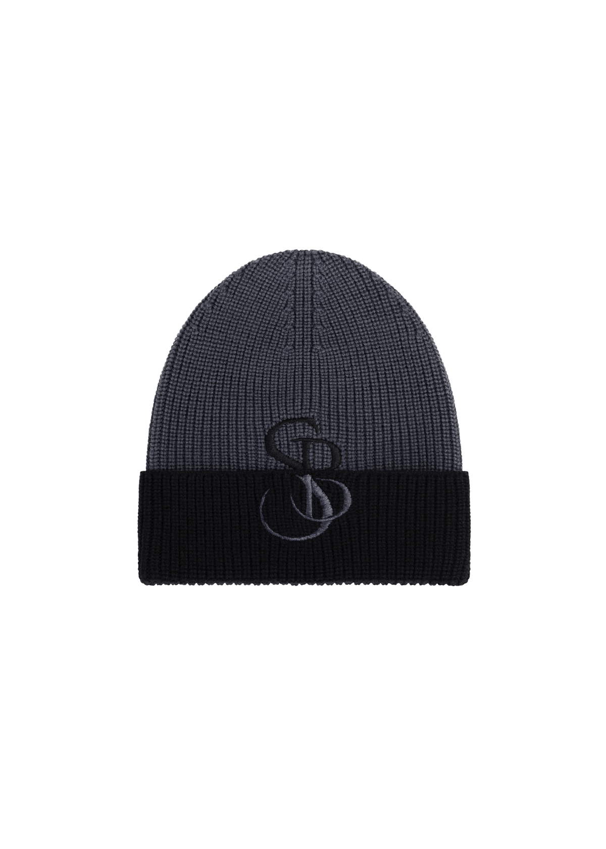 Contrast SB Merino Wool Beanie - Black