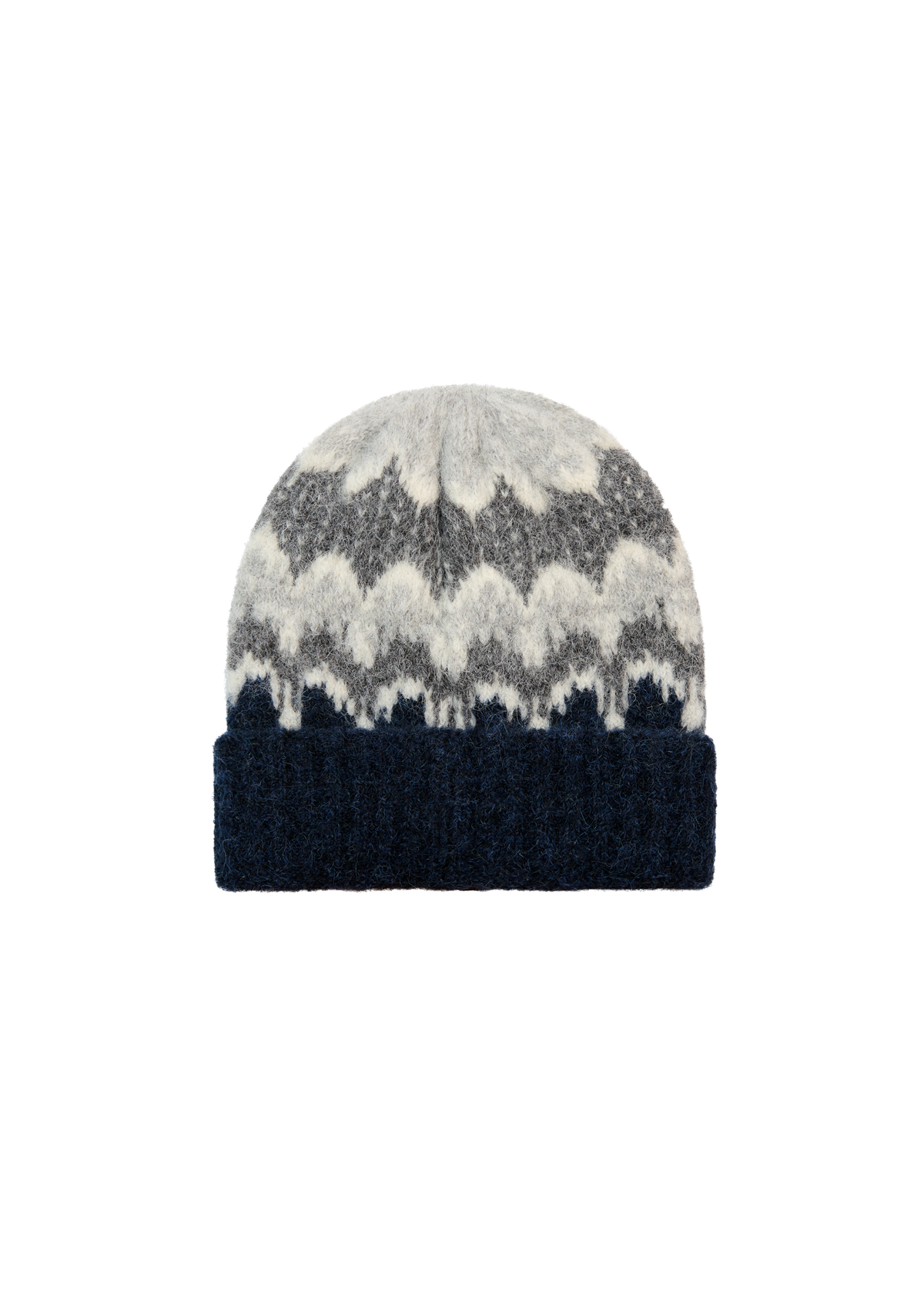 Fairisle Intarsia Beanie - Navy