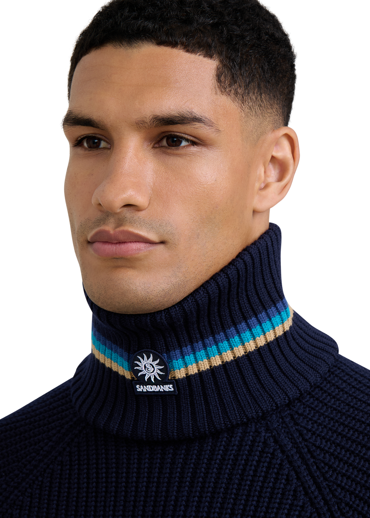 Tri-Colour Snood - Navy