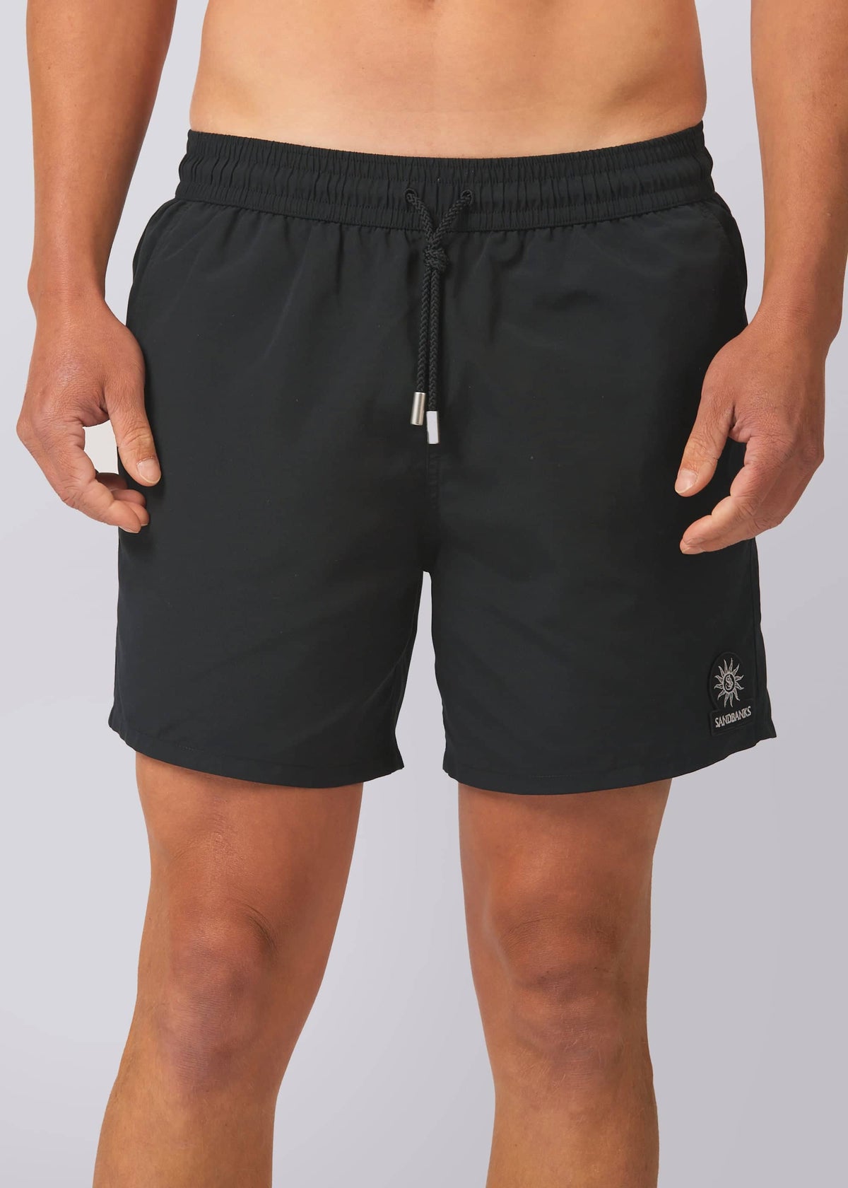 Sandbanks Badge Logo Swim Shorts - Black - Sandbanks