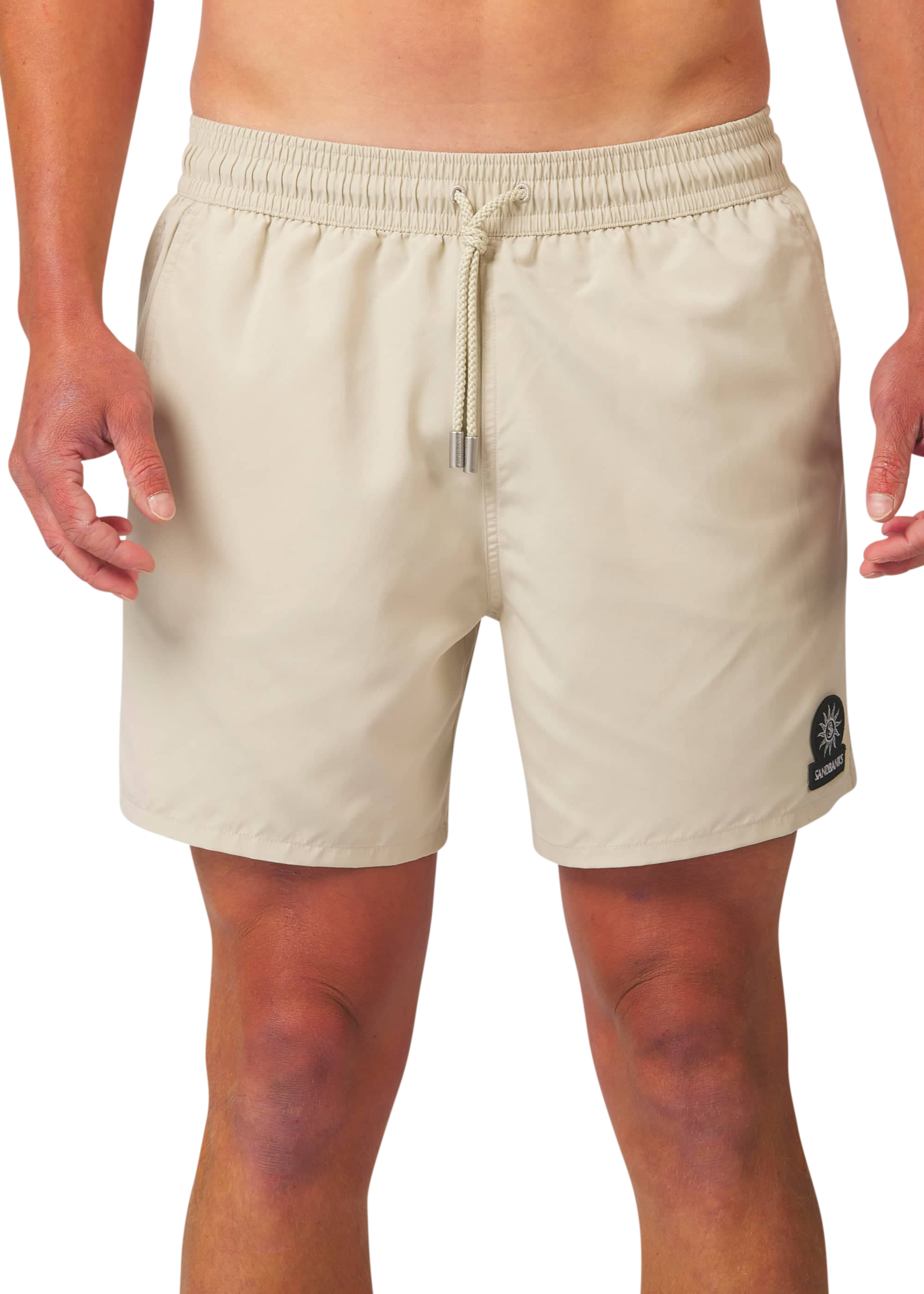 Sandbanks Badge Logo Swim Shorts - Stone - Sandbanks
