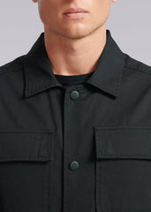 Sandbanks Gabardine Button Down Overshirt - Black