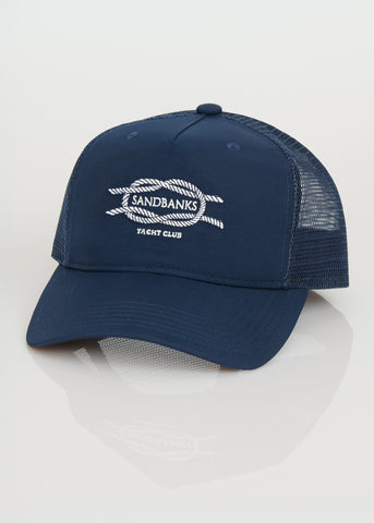 Sandbanks Yacht Club Mesh Back Nylon Cap - Navy
