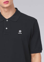 Sandbanks Mercerised Badge Logo Polo Shirt - Anthracite