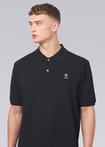 Sandbanks Mercerised Badge Logo Polo Shirt - Anthracite