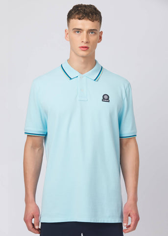 Sandbanks Badge Logo Polo Shirt - Crystal Blue - Sandbanks