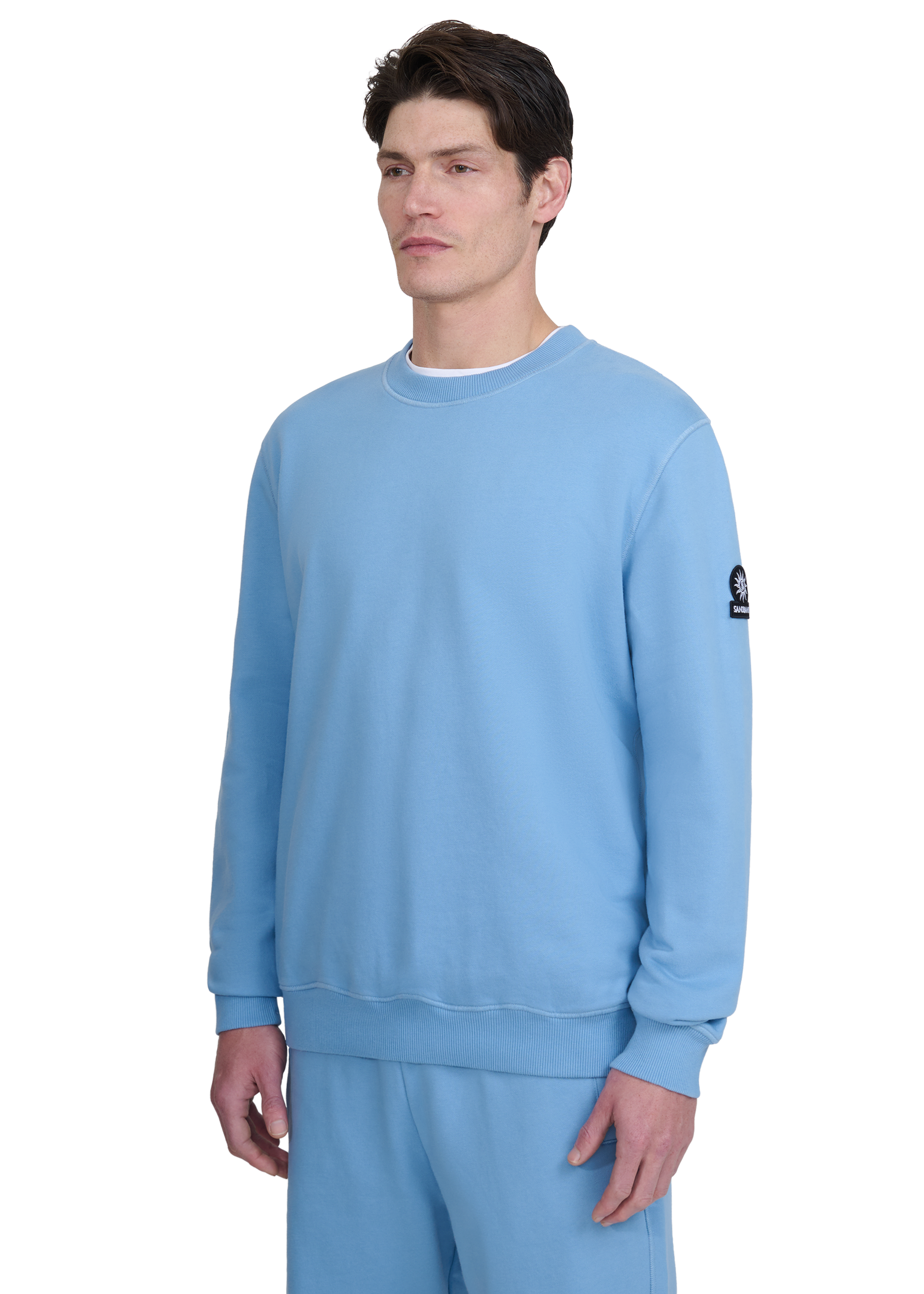 Sandbanks Badge Logo Sweatshirt - Dusty Blue