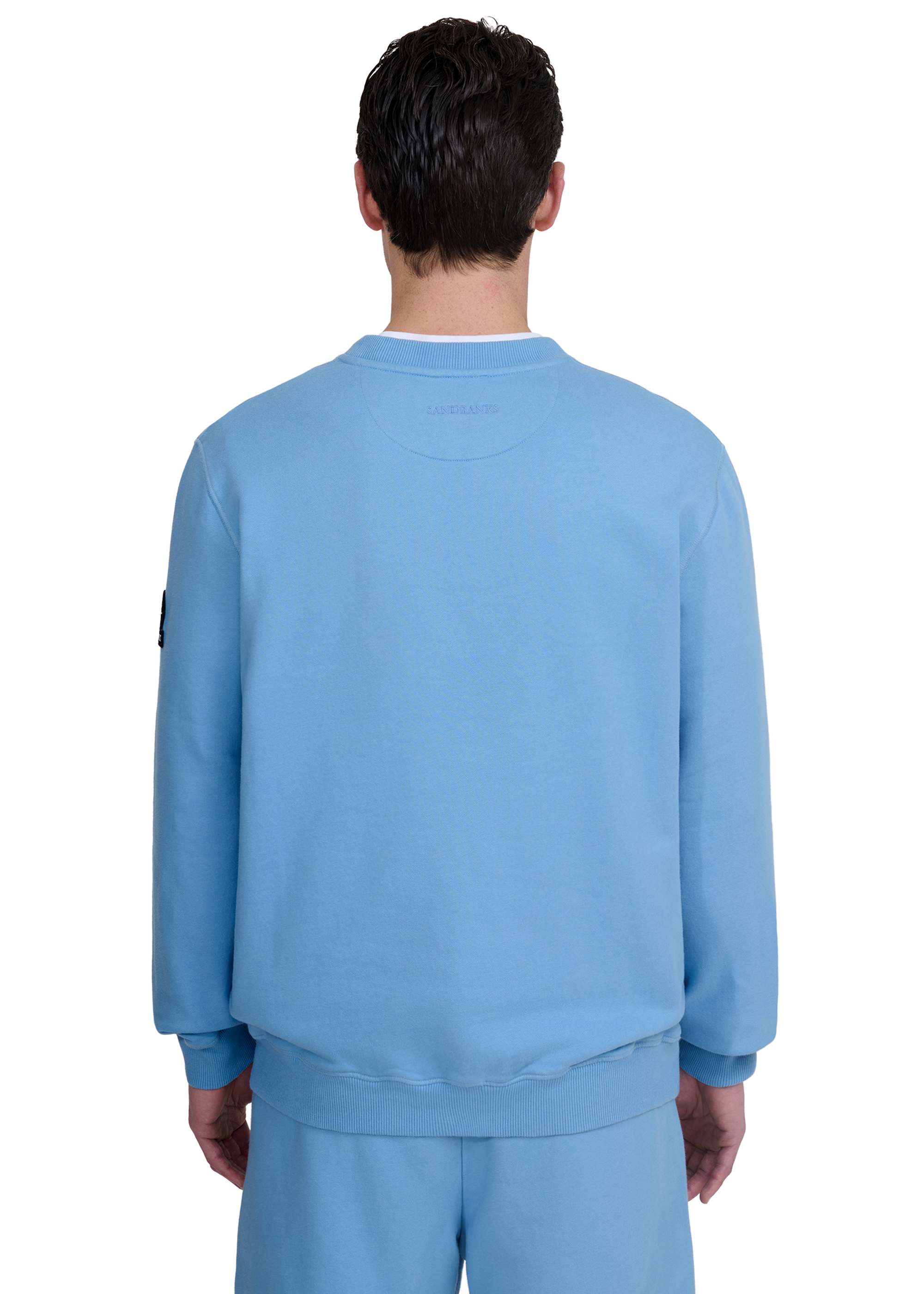 Sandbanks Badge Logo Sweatshirt - Dusty Blue
