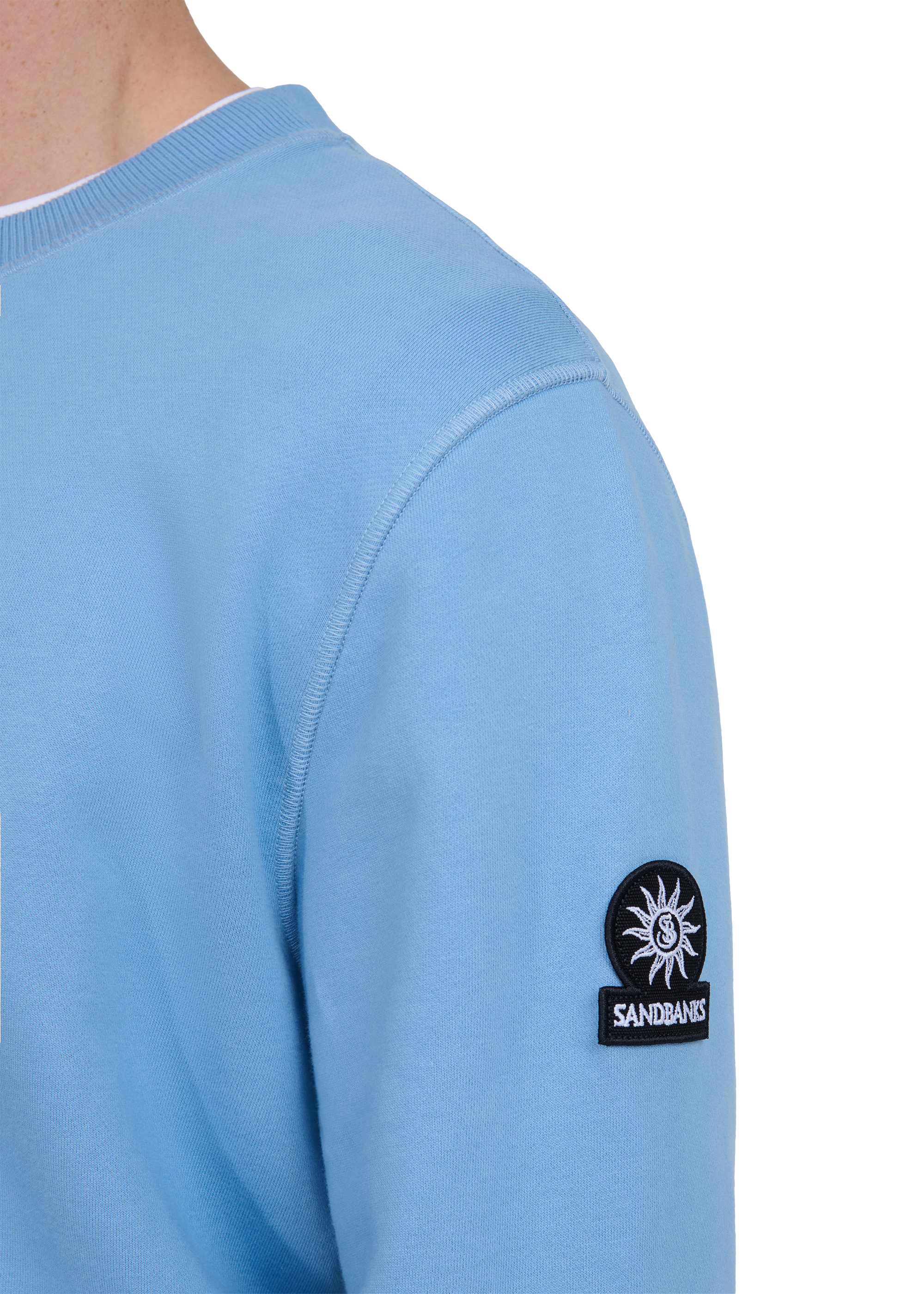 Sandbanks Badge Logo Sweatshirt - Dusty Blue