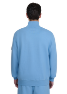 Sandbanks Badge Logo Quarter Zip Sweatshirt - Dusty Blue
