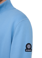 Sandbanks Badge Logo Quarter Zip Sweatshirt - Dusty Blue
