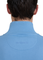 Sandbanks Badge Logo Quarter Zip Sweatshirt - Dusty Blue