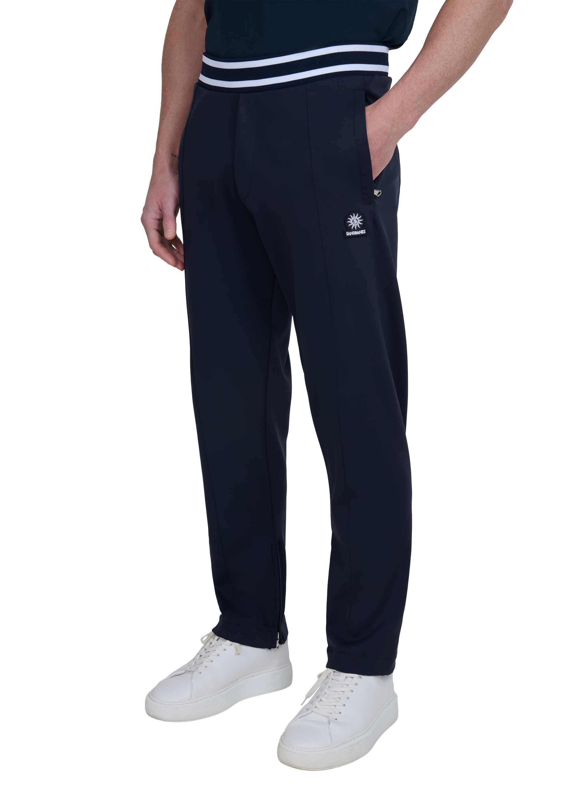 Contrast Stripe Track Pant - Navy