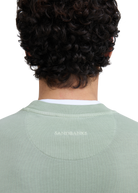 Sandbanks Badge Logo Mineral Wash Sweatshirt - Sage