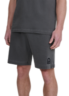 Sandbanks Badge Logo Mineral Wash Short - Slate