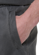Sandbanks Badge Logo Mineral Wash Short - Slate
