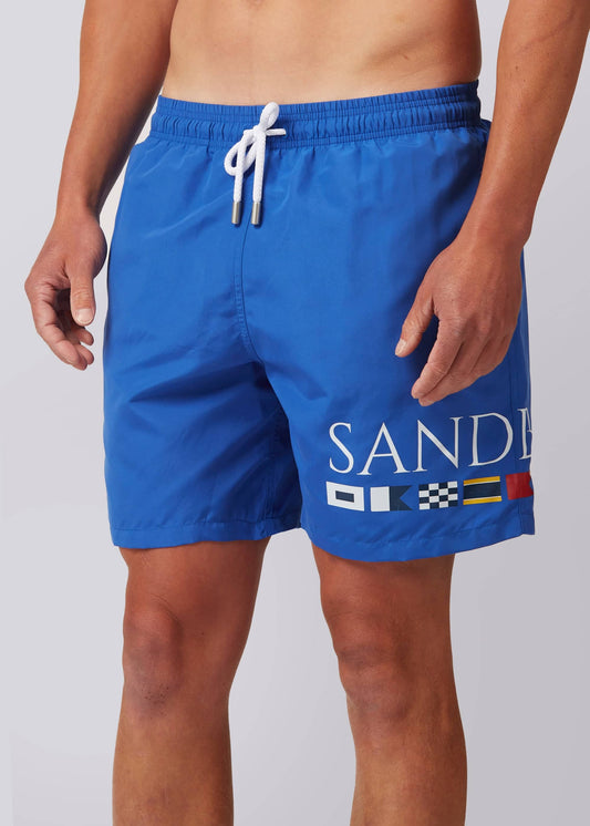 Sandbanks Signal Flag Swim Shorts - Nautical Blue