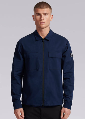 Sandbanks Gabardine Zip Overshirt - Navy