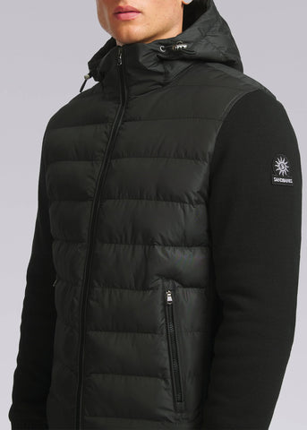 Sandbanks Hooded Hybrid Knit Jacket - Black