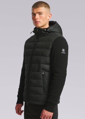 Sandbanks Hooded Hybrid Knit Jacket - Black