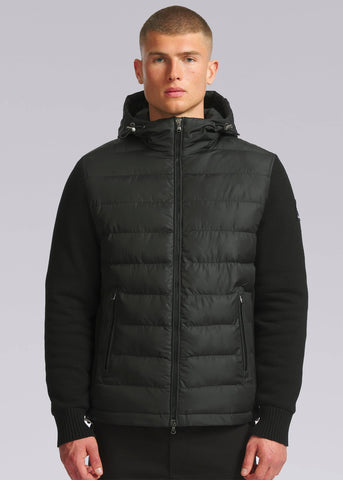 Sandbanks Hooded Hybrid Knit Jacket - Black