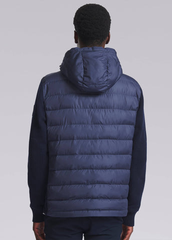 Sandbanks Hooded Hybrid Knit Jacket - Navy