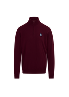 Sandbanks Merino Wool Quarter Zip Knitted Jumper - Port