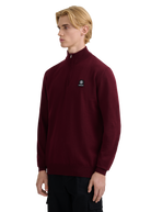 Sandbanks Merino Wool Quarter Zip Knitted Jumper - Port