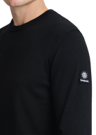 Sandbanks Merino Wool Crew Neck Jumper - Black