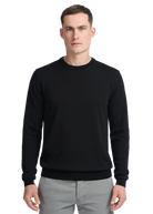 Sandbanks Merino Wool Crew Neck Jumper - Black