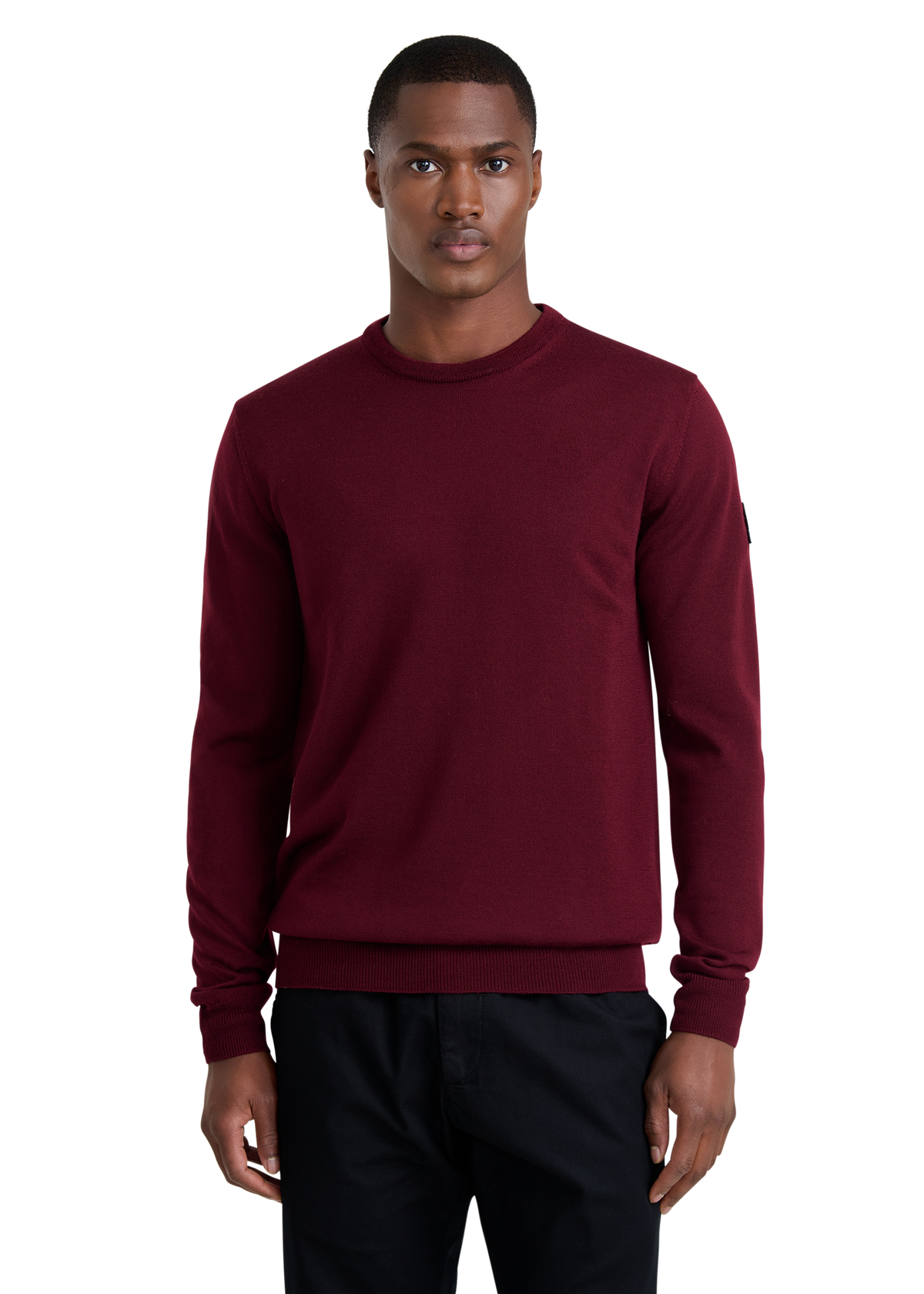 Sandbanks Merino Wool Crew Neck Jumper - Port