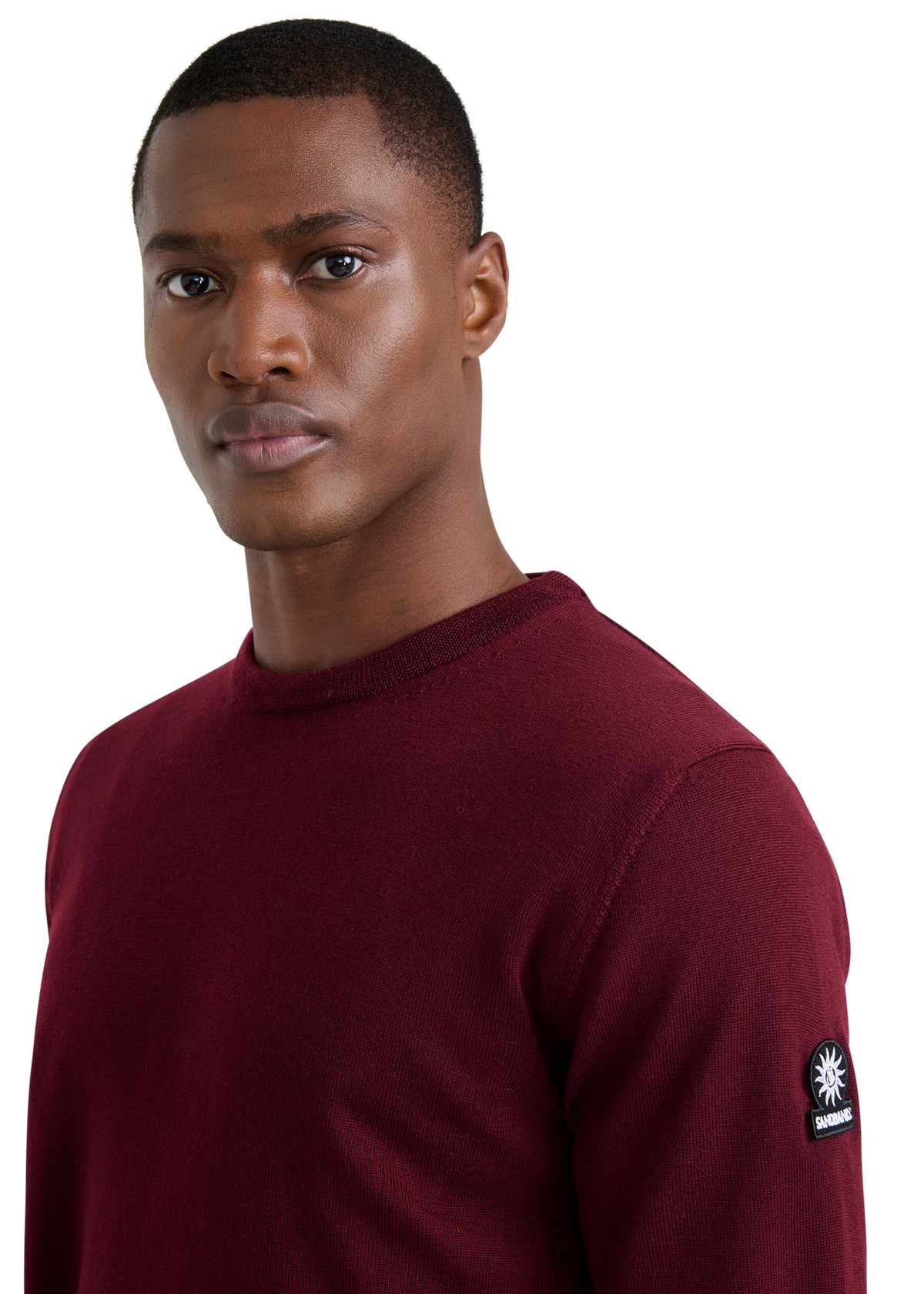 Sandbanks Merino Wool Crew Neck Jumper - Port