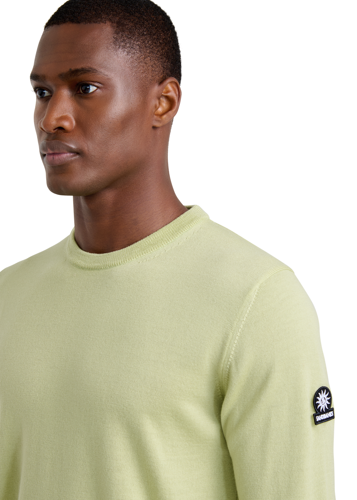 Sandbanks Merino Wool Crew Neck Jumper - Sage