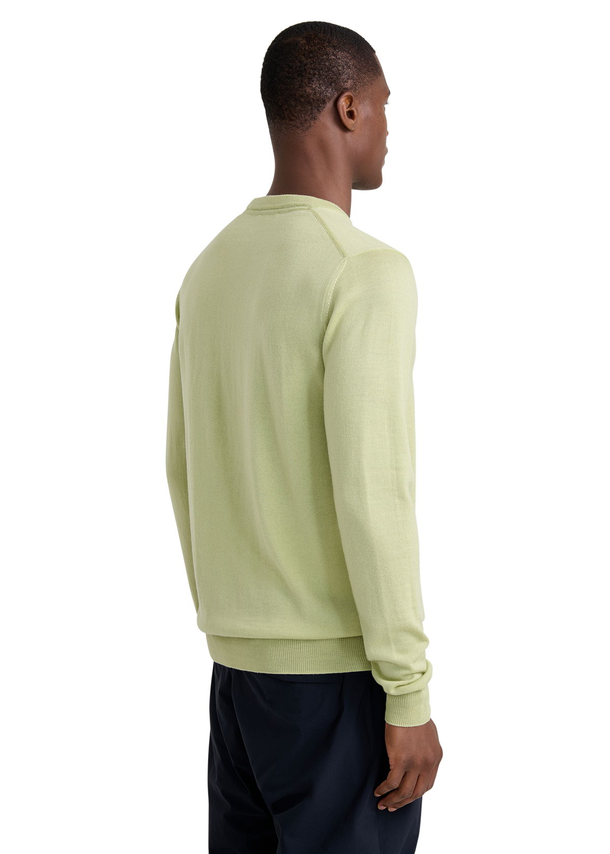 Sandbanks Merino Wool Crew Neck Jumper - Sage