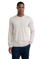 Sandbanks Merino Wool Crew Neck Jumper - Stone