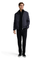 Merino Wool Cable Knit Quarter Zip - Black