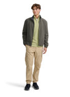 Merino Wool Cable Knit Quarter Zip - Sage