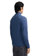 Merino Wool Cable Knit Quarter Zip - Teal